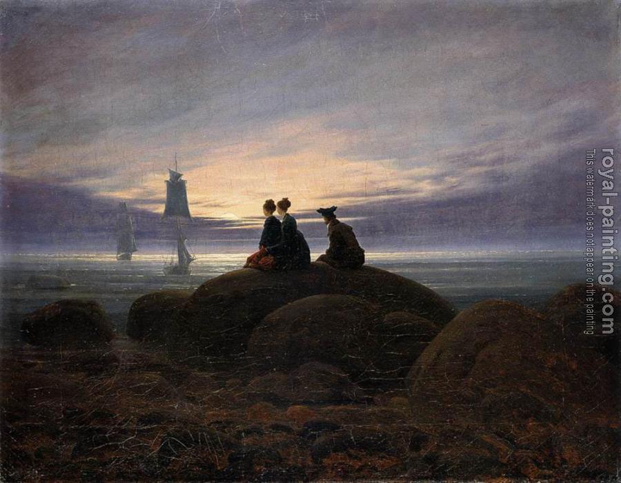 Caspar David Friedrich : Moonrise By The Sea